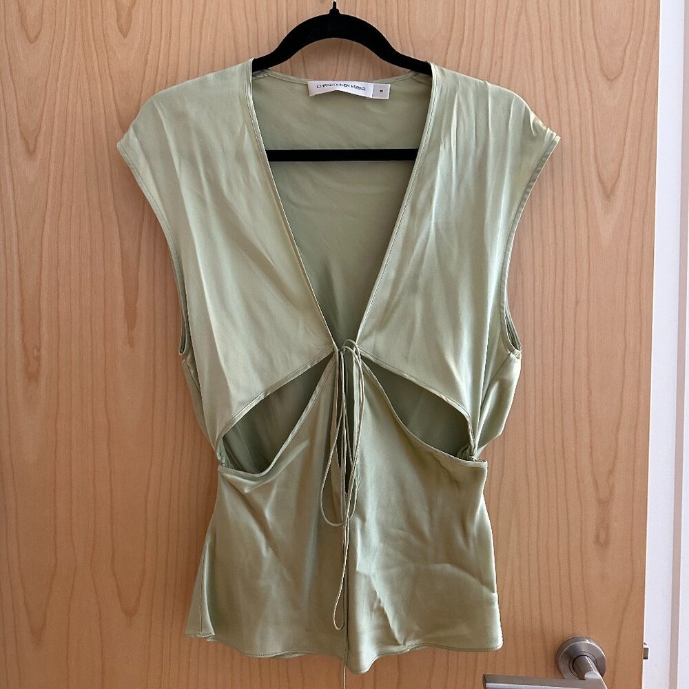 CHRISTOPHER ESBER Triquetra cutout silk-satin tank (NWOT), Size US 4
